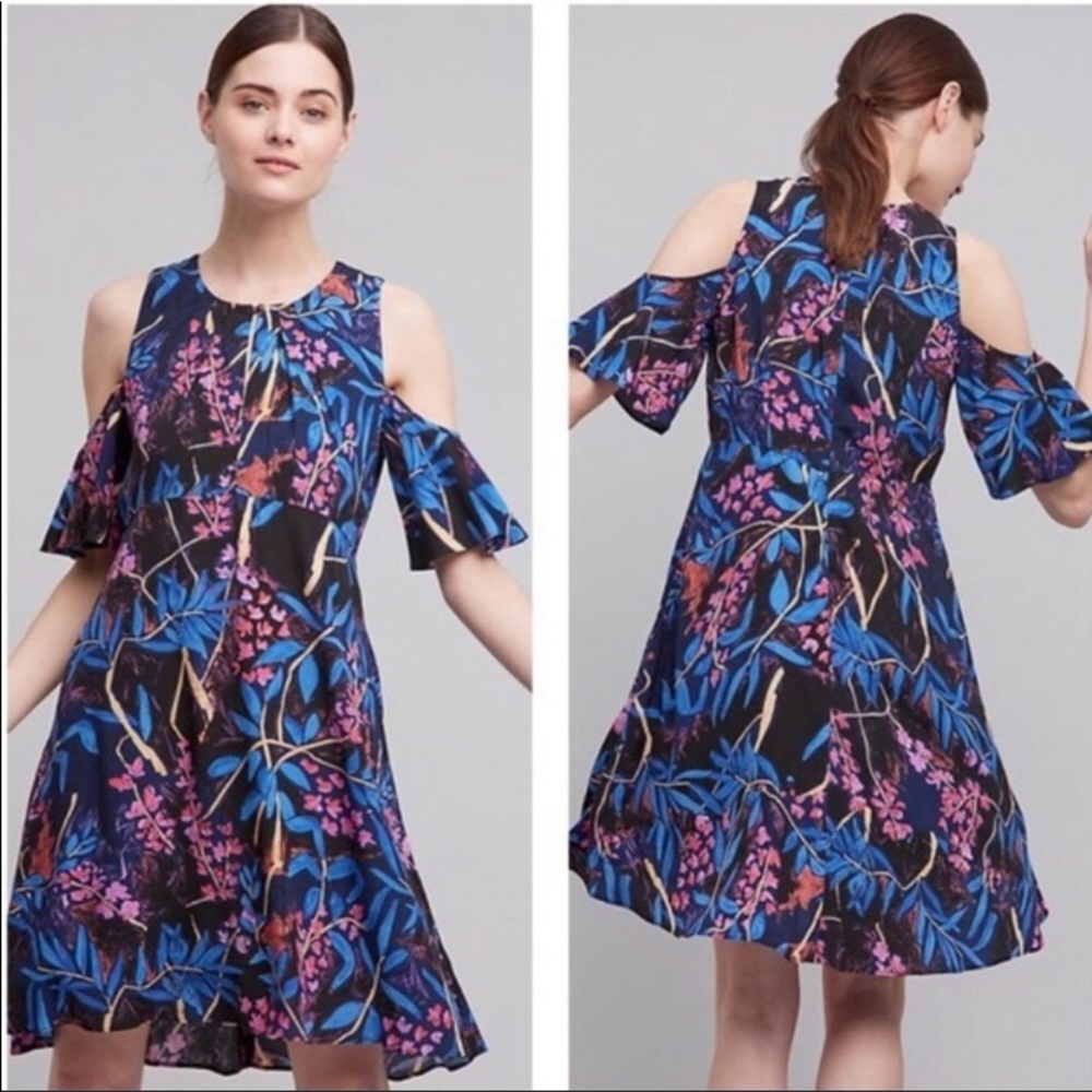 Maeve Anthropologie Cold Shoulder Dress Size 4 EUC